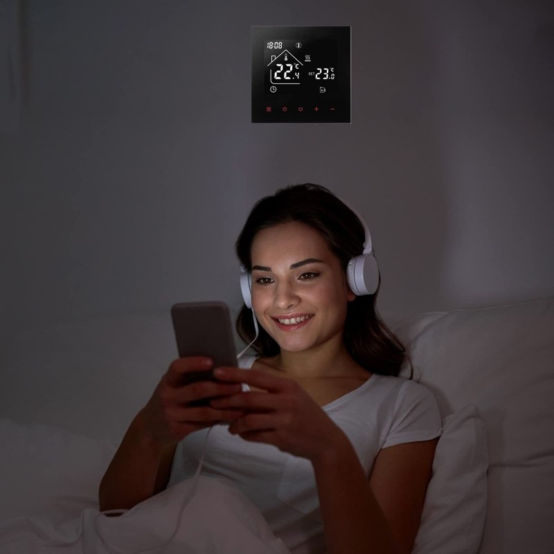 Digital Thermostat Room Thermostat, LED Display Touchscreen Thermostat Controller, Weekly