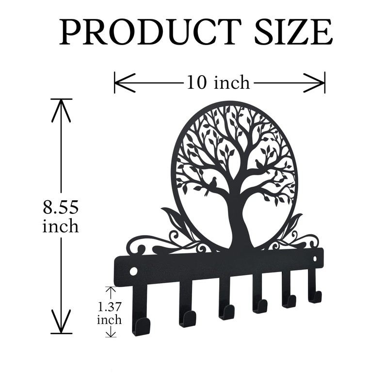 IASIRTGN Tree of Life Key Holder for Wall, Wall-Mounted Metal