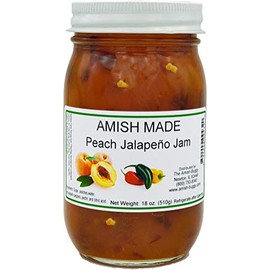Amish Peach Jalapeno Jam - Two 18 Oz Jars