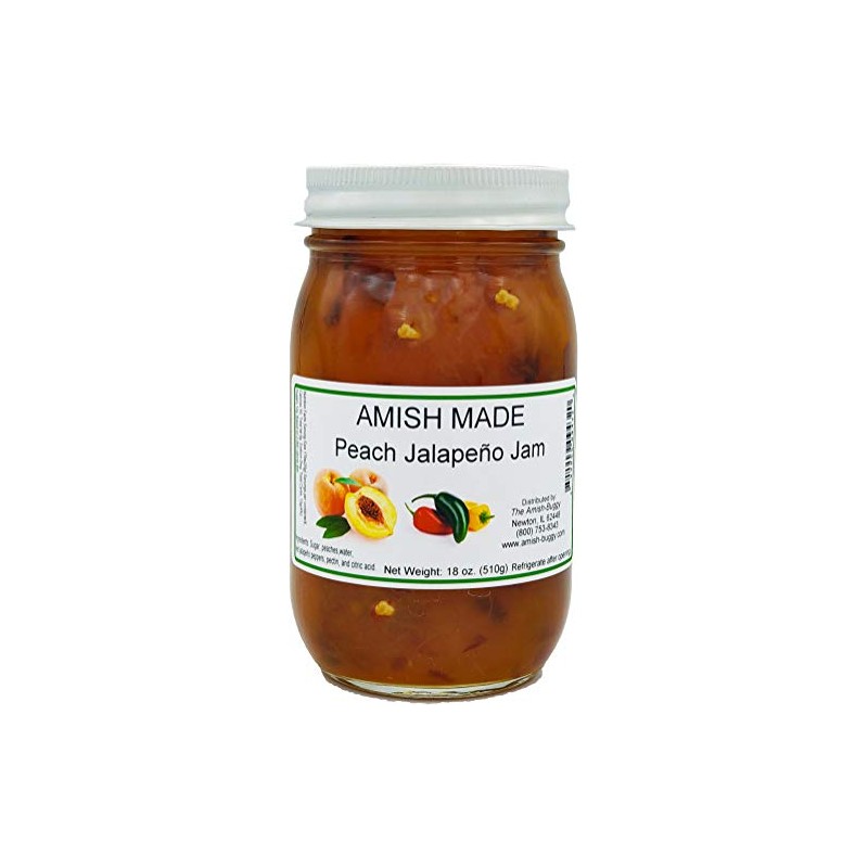 Amish Peach Jalapeno Jam - Two 18 Oz Jars