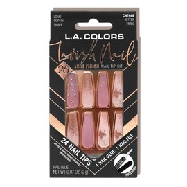 L.A. COLORS Lavish Nail Luxe Finish Nail Tip Kit (carded), Better Times CNT468