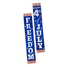 STOBAZA 1 Pair 4th of July Door Hanging Couplet Decorative Porch Sign Home Door Banner
