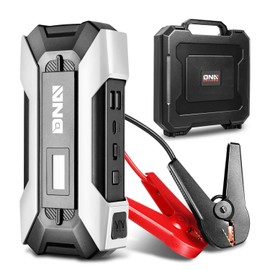 DNA Motoring TOOLS-00269 12V 1500A 15000 mAh Multi-Function Portable Car Battery Jump Starter for Up to 7.0L Gas & 5.5L Diesel Engine, with Carry Case, White
