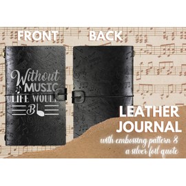 InnoBeta Music Lovers gifts Embossed Journal Notebook, for Music Lovers, musicians, teachers, men on Christmas, Birthday, Travel Diary, Lined Planner, 7x5 Inches - Without