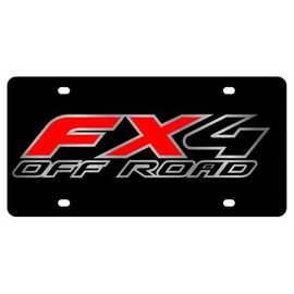 Ford FX4 Offroad License Plate on Black Steel
