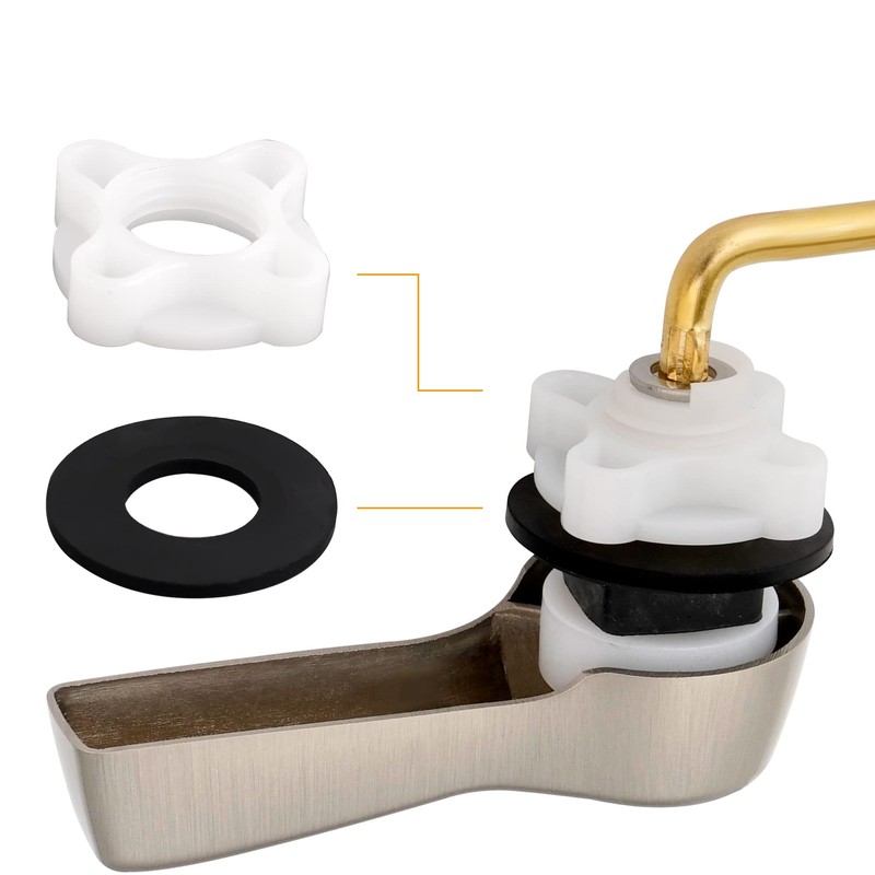 Hibbent Universal Metal Side Mount Toilet Handle Replacement Kit, Brass