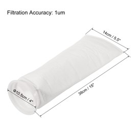 PATIKIL 4 Inch Ring Filter Socks 1 Micron, 4 Pack Mesh Bags Pool Skimmer Basket, White