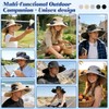 Solar Powered Fan Sun Hat, 2-in-1 UPF 50+ Wide Brim