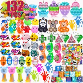 Sibucor 132 Pcs Party Favors for Kids, Prizes Treasure Box Toys for Classroom, Goodie Bag Stuffers, Pinata Filler, Treasure Chest, Prize Box Toys, Birthday Valentines Gifts