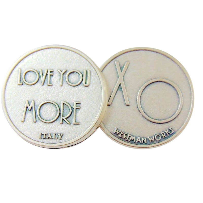 Love You More XO Pocket Token 1 1/4 Inch