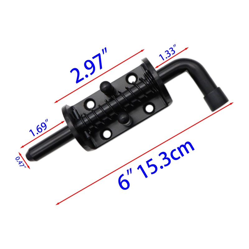 2 Packs 6 Inch Spring Loaded Barrel Bolt Latch Pin,