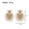 Chunky Geometric Heart Statement Drop Earrings for Women Teen Girls,14K