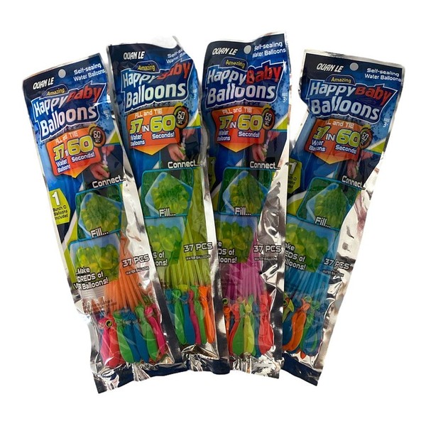 Selbstdichtende Wasserballons, 37 Stück pro Packung, Füllung in 60 Sekunden,