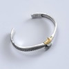 Kim Carrey S925 Sterling Silver Bracelet, Open Bangle Cuff Design,