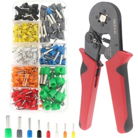 Ferrule Crimping Tool Kit, AWG23-7 Self-Adjustable Ratchet Wire Crimping Tool Kit Crimper Plier Set with 400PCS Wire Terminals Crimping Connectors Wire End Ferrules Terminals