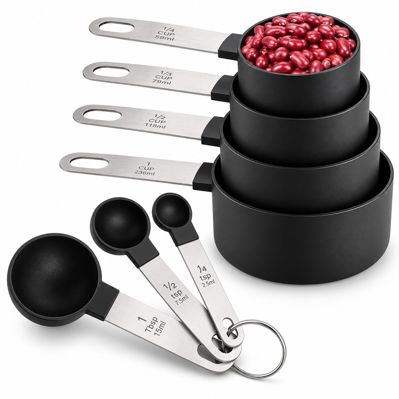 8-Piece Measuring Cups & Spoons Set for Cooking – Stackable