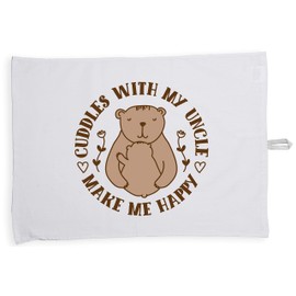 Hippowarehouse Cuddles With My Uncle Make Me Happy Bear Hug Tea Towel Eco Printed Dish Cloth Kitchen accessory 50cmx70cm 100% Cotton