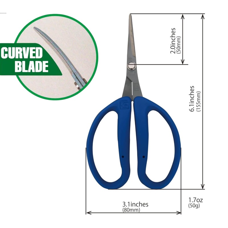 CHIKAMASA CRI-550SRF(Blue), The Specialty Trimming Precise Scissors, Stainless Steel with