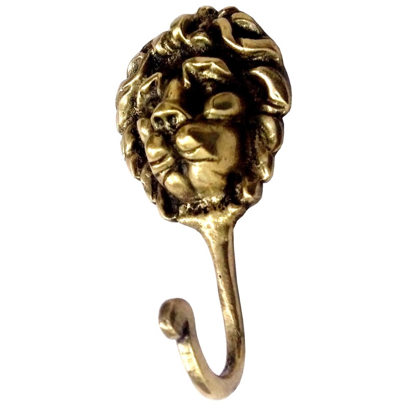 Purpledip 11842 Brass King of Jungle Wall Hook