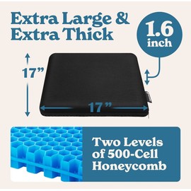 Yogi-Zone Honeycomb Gel Seat Cushion For Long Sitting