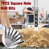 findmall 7Pcs Square Hole Drill Bit Set HSS Square Hole