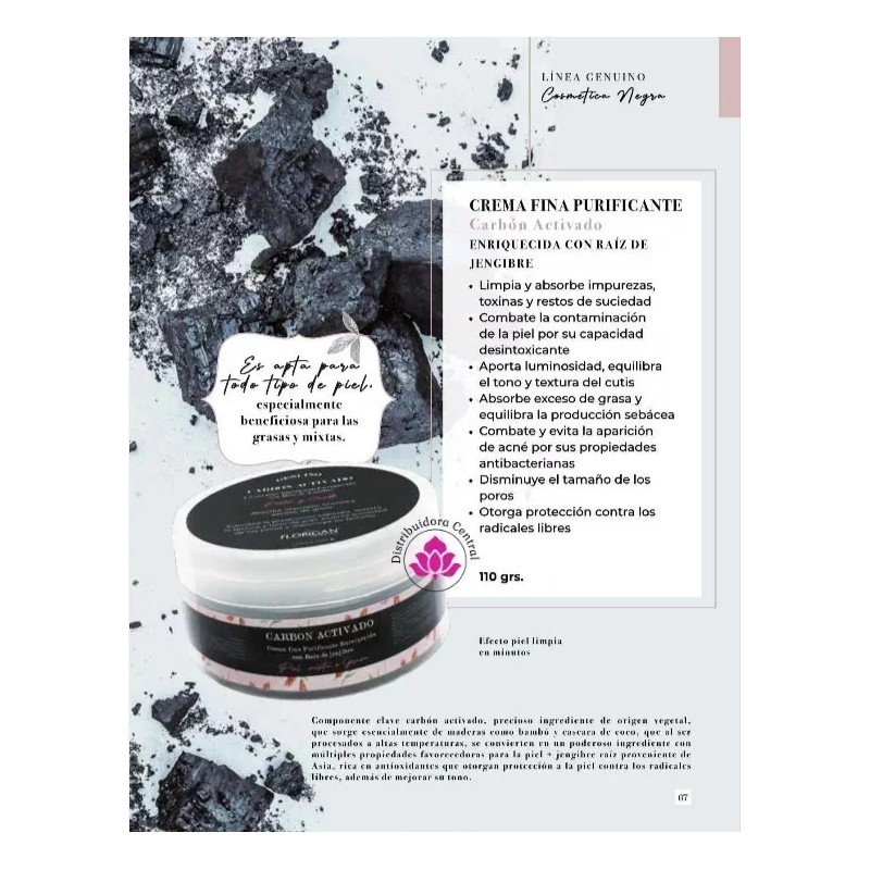 Florigan Crema Fina Purificante Carbon Activado Florigan® 110grs.