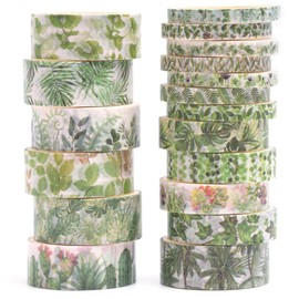 Songdao 18 Rolls Seasons Flowers Washi Tape Set Floral Arts Adhesive Tapes Blooming Garden Decorative Masking Tape Sets for Craft, Kids, Scrapbook, DIY, Gift Wrapping (Summer)