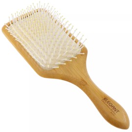 Elegant Nylon Ball-Tipped Bamboo Paddle Brush with Cushion