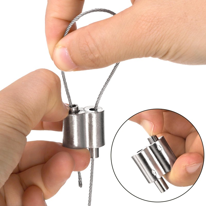 TOPZEA 10 PCS M3 Wire Rope Cable Clamp for 1/16