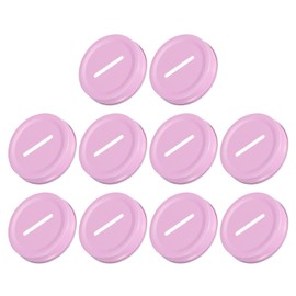 uxcell Coin Slot Bank Lid for Mason Jar, 70mm/2.76" Regular Mouth Tin Plate Caps Inserts for Canning Jars Cover, (Pink 10Pcs)