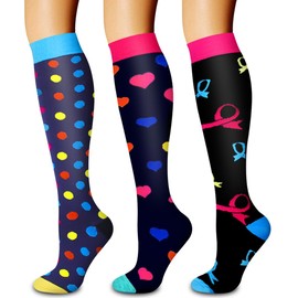 Laite Hebe 3 Pack Medical Compression Sock-Compression Sock for Women and Men-Best for Running,Nursing,Sports