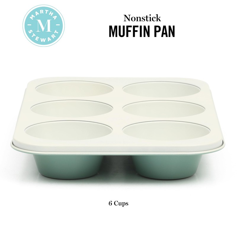 Martha Stewart Gallen 6 Cup Nonstick Carbon Steel Muffin/Cupcake Pan