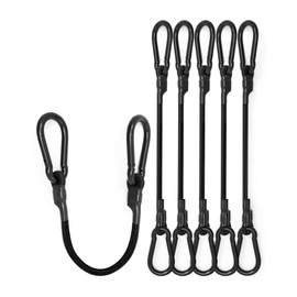 3 Inch Short Small Bungee Cords with Carabiner Hooks, 8 Pcs Black Mini UV Resistant Bungee Straps with Superior Elasticity Thai Latex, Great for Cargo, Bike, Kayak Boat, Luggage, etc