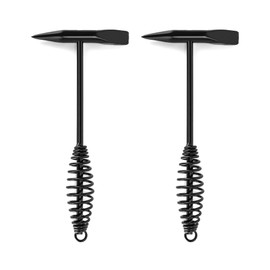 QWORK Martillo astillador de soldadura, 2 paquetes de martillo de dos cabezales de 10.5 pulgadas con mango de resorte helicoidal, limpieza de soldadura y hielo triturado