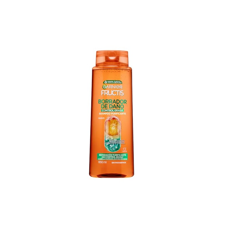 Garnier Fructis Borrador de Daño Control Grasa Shampoo 650ml para