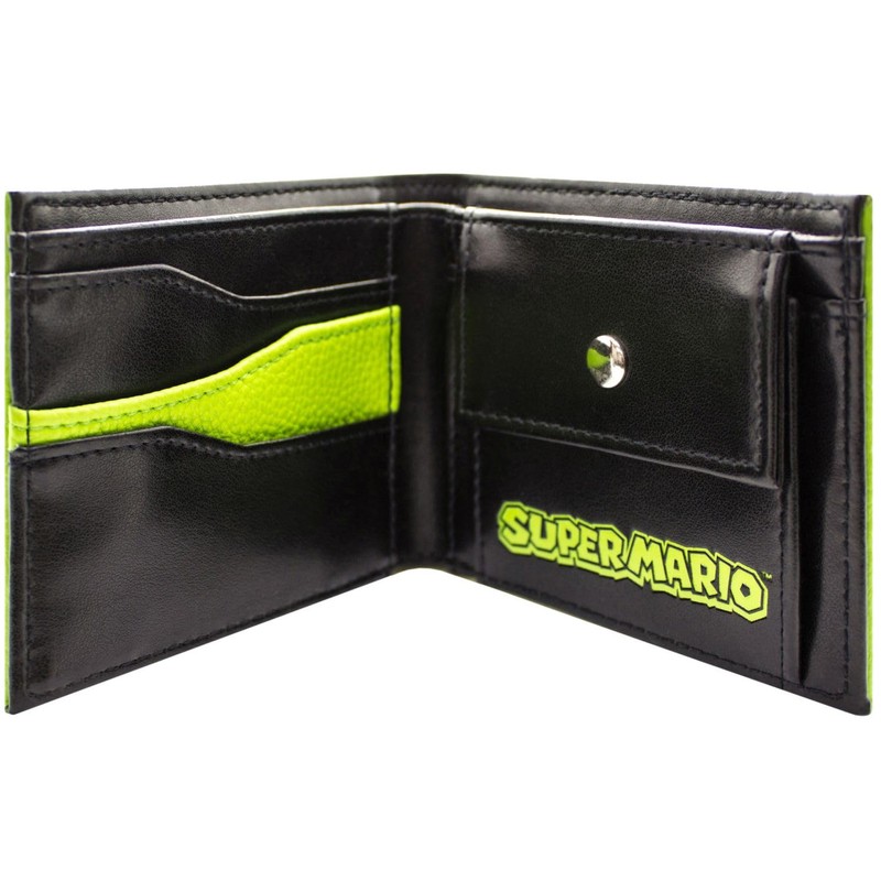Mario Yoshi Dinosaur Textured Patch Wallet Bi-Fold Coin Pocket &