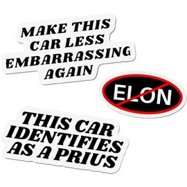 3 Pack Anti Elon Car Magnet, Anti Elon Bumper Magnet, We Bought it Before Musk Funny Stickers - This Car Identifies As A Prius/Make This Car Less Embarrassing Again - 5" x 3"