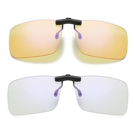 TopHomer Clip Blue Light Filter Protection, Yellow/Clear Anti-Blue Light Glasses PC Mobile TV Gaming Glasses, Anti Fatigue Glasses on PC Screens