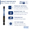 5 x Rennie Tools 75mm Long PZ2 Impact Screwdriver Driver