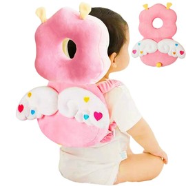 Fall Prevention, Baby Cushion, Backpack, Baby Head Guard, Cute, Bee, Angel, Pink, Breathable, Mesh, Baby Indoor Helmet, Protection, Head Guard Backpack, Celebration Gift (Angel (Flannel))