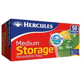 Hercules Twinzip Storage Bags, Medium (Pack of 50)