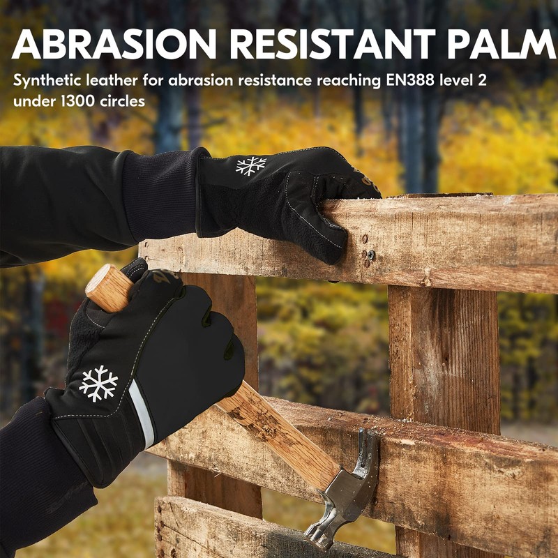 Vgo... Winter Work Gloves Touchscreen, Thermal Working Men Gloves for