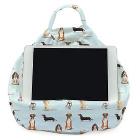 Rooms By Me Dogs Tablet Stand Cushion for Tablets, eReaders, Smartphones and Books with Accesories Pocket | UK Made | Over 50 Designs