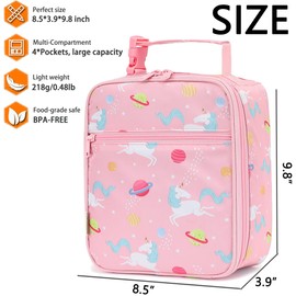 GYEUKHAM Lunch Box for Kids Boys Girls Men Women, Insulated Small Soft Cooler Lunch Bag Kit for School Work Picnic Travel - Reusable Portable lunchbox,Pink Unicorn