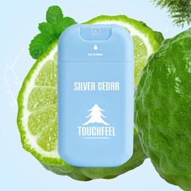 TOUCHFEEL Power Mist Hand Sanitizer Spray, Scented Hydrating Hand Sanitizers Travel Size Refillable, Pocket Portable 3-Pack (Mint Reverie, Silver Cedar, Citrus mist at dawn) 0.93Fl Oz Each