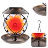 BESPORTBLE Solar Bird Feeder Solar Lamp Hanging Metal Bird Feeder
