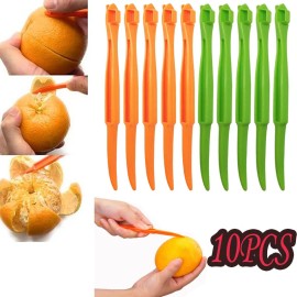 Unbranded 10/20 Pcs Orange Peeler Tool Citrus Peel Cutter Lemon Slicer Fruit Opener Tool - 20pcs (10*Green+10*Orange)