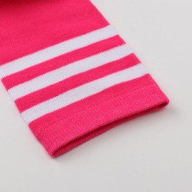 DRESHOW Extra Long Pink Thigh High Socks Long Boot Stockings Striped Over Knee Socks for Women Leg Warmers