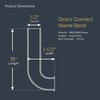 Highcraft 1-1/2” x 18” Waste Arm Direct Connect Brass Waste