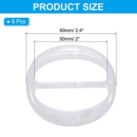 PATIKIL 2" Schalring Clip, 8 Stück Harz Oval T-Shirt Clip Fashion Ring Schalschließe Schnalle Krawattenkreisclip für Damen Seiden, Weiß vorgestellt